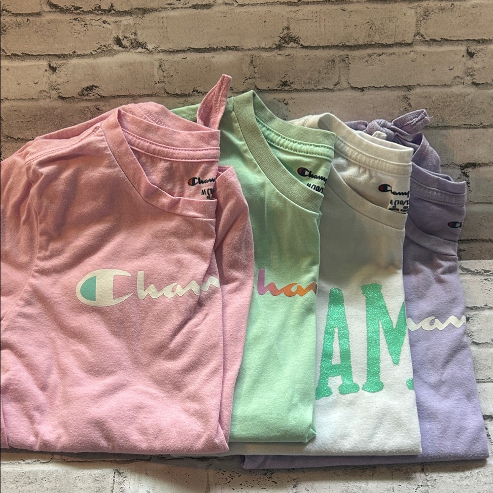 Champion Kids Pastel Logo Tops - Pink, Mint, White, Lavender